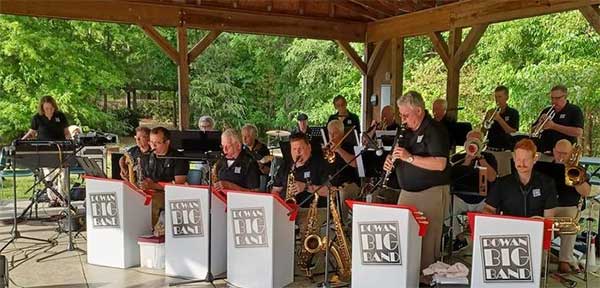 The Rowan Big Band playing in the park